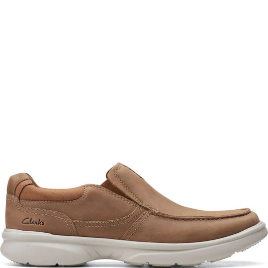 Clarks Mens Bradley Free Slip-On Shoes - Tan Leather MUM9_O7XWP43