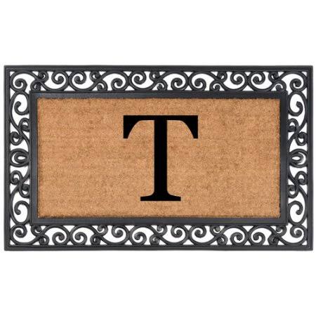 Darby Home Co Allete Monogrammed Rubber Doormat Letter: T IGP8_X1OCJ70