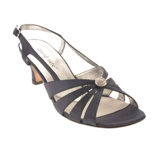 David Tate Womens Rosette Slingback, Size: 12, Navy Satin ZOI1_R6NLV20