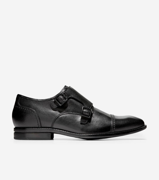 Cole Haan Mens Warner Grand Monk Shoes - Black PXX5_W7VJE84