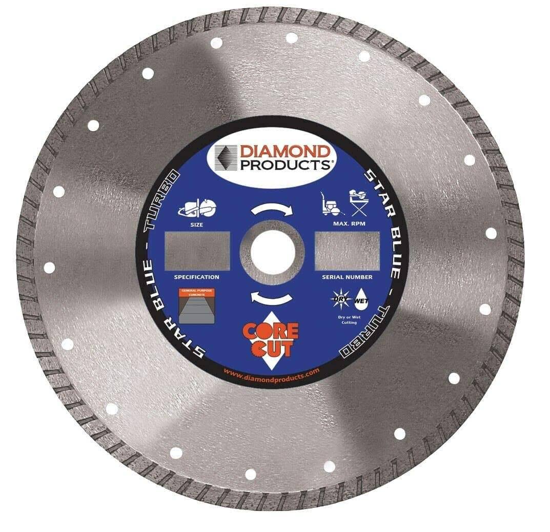 Diamond Products 80005 Core Cut Star Blue 9 inch x 0.095 x 7/8 inch Turbo Blade for Gene KFD8_A2PUA53