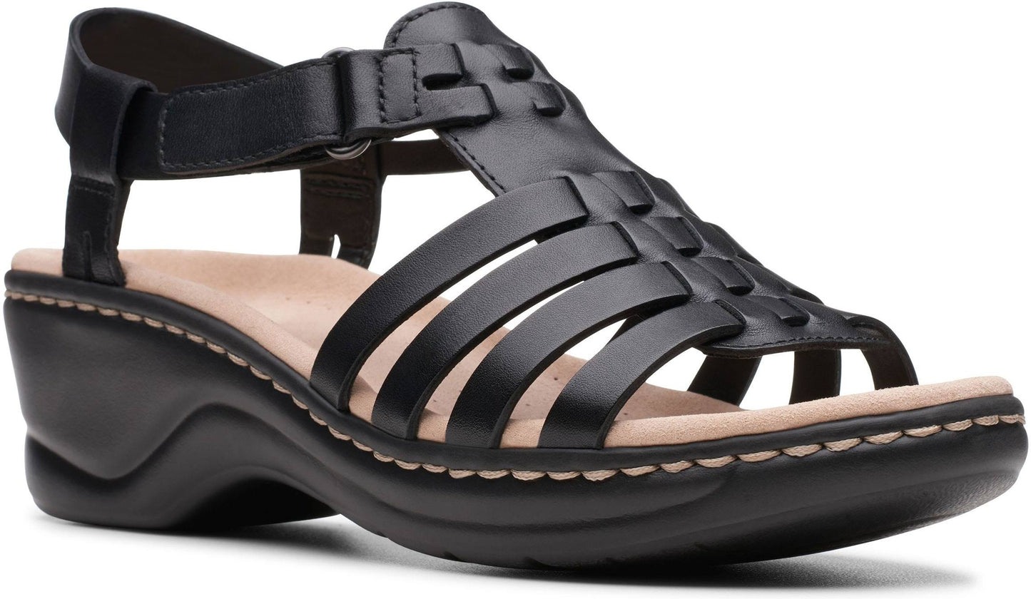 Clarks Womens Lexi Bridge Sandal Black Leather 7 HBH2_B5FEW41