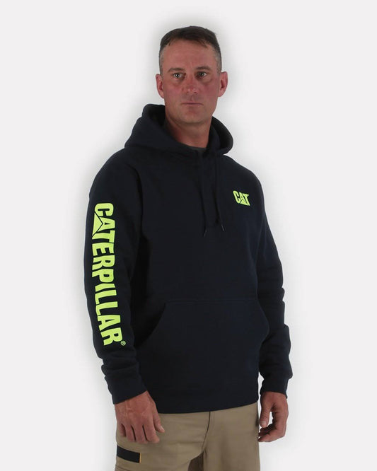 Caterpillar Mens Trademark Banner Hooded Sweatshirt (L Eclipse-Hi-Vis Yellow) QPY8_Z3ZHU12