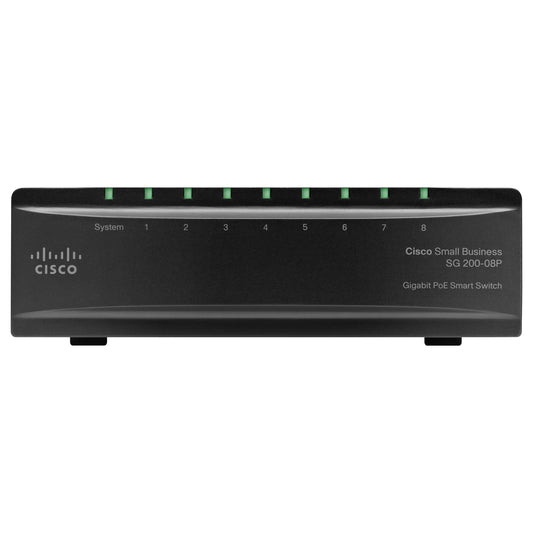 Cisco SG200-08P (SLM2008PT-NA) 8-Port Gigabit PoE Smart Switch ZOQ6_O9ILS77