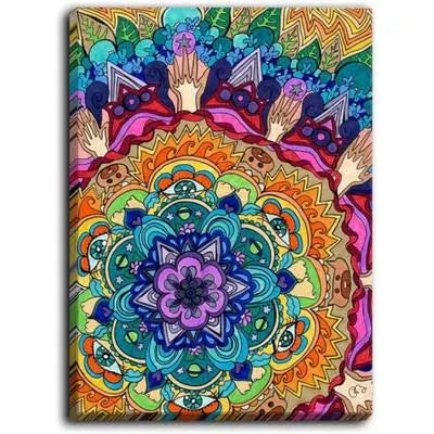 DiaNocheDesigns &Microcosm Mandala& by Rachel Brown Graphic Art on Wrapped Canvas Size: 16x22 H x 12x22 W x 1.5x22 D DPN4_R8BGW04