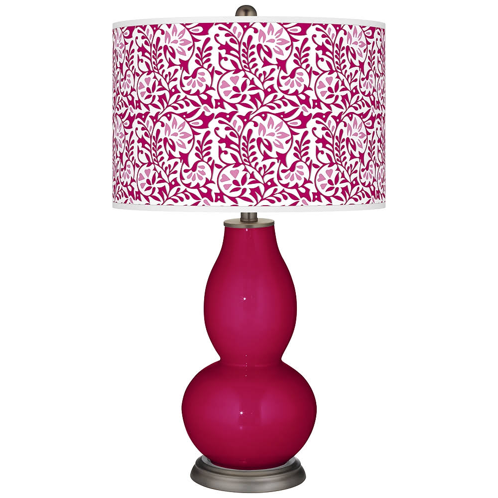 Color + Plus French Burgundy Gardenia Double Gourd Table Lamp EOF1_G1SCH62