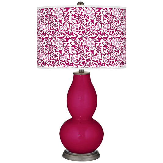 Color + Plus French Burgundy Gardenia Double Gourd Table Lamp EOF1_G1SCH62