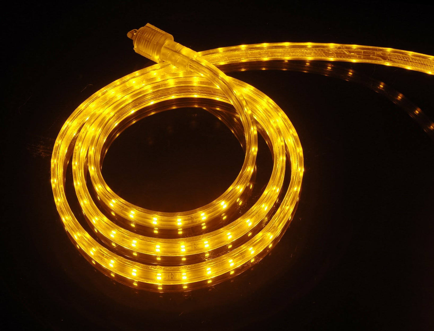 Cbconcept UL Listed, 50 Feet, 5500 Lumen, Yellow, Dimmable, 110-120V AC Flexible Flat LED Strip Rope Light, 930 Units 3528 SMD L PFC2_M3ZLL60