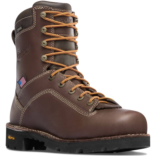 Danner Mens Brown Quarry USA 8x22 Work Boots - Alloy Toe CPZ3_H9ASP60