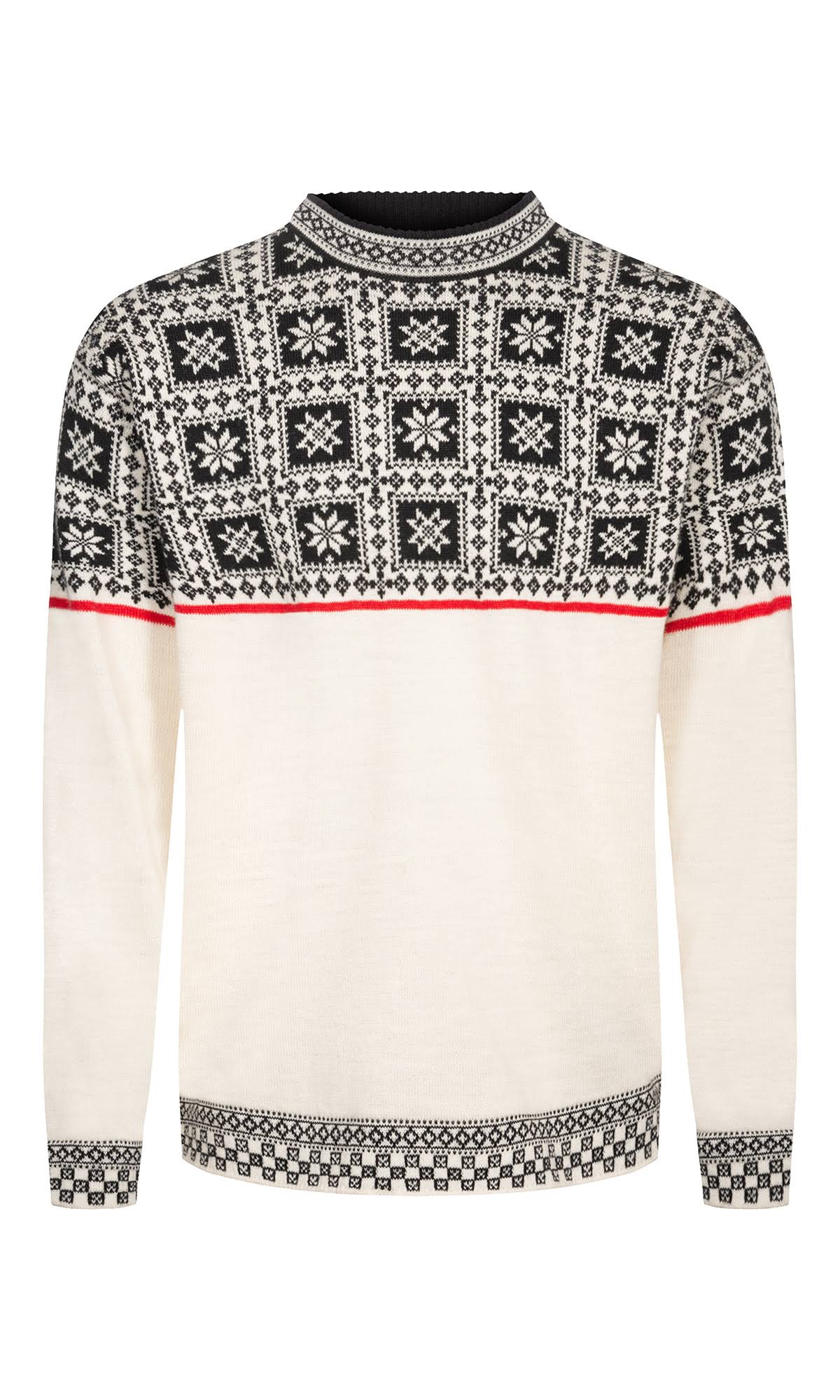 Dale of Norway Tyss?y Unisex Sweater - Offwhite/Black/Red S QMX4_D0VKK90