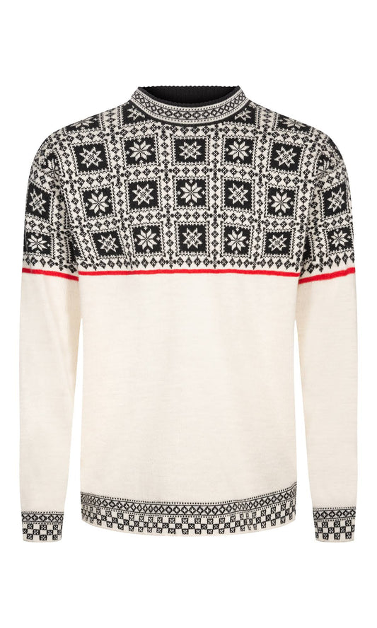 Dale of Norway Tyss?y Unisex Sweater - Offwhite/Black/Red S QMX4_D0VKK90