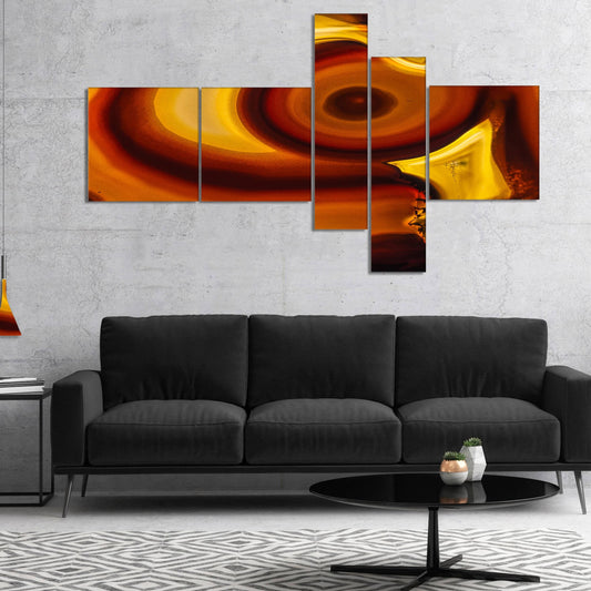 Designart Agate Geode Slice Macro Abstract Canvas Wall Art Print - 60 in. Wide x 32 in. High - 5 Panels DPX3_T0VAS91