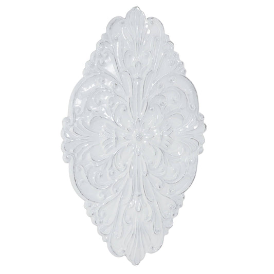 Decmode Traditional 37 x 25 inch White Metal Sunflower and Scrollwork Wall Decor UFY7_J5YBQ50