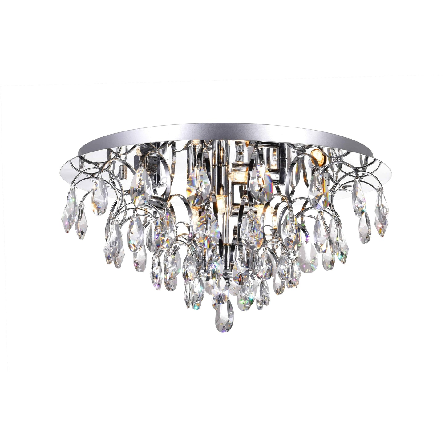 CWI Lighting 5011C18C (Clear) Charismatic 8 Light Flush Mount with Chrome Finish CZE4_C5XVJ08