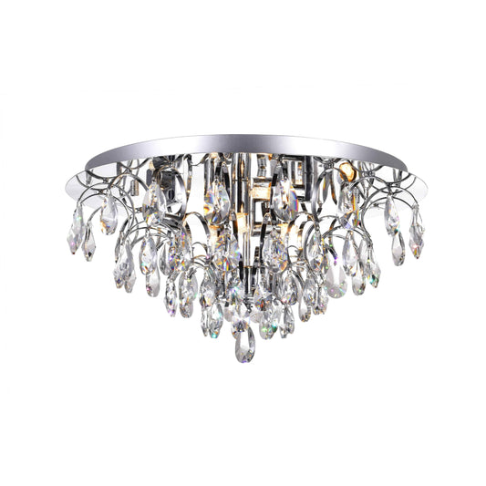 CWI Lighting 5011C18C (Clear) Charismatic 8 Light Flush Mount with Chrome Finish CZE4_C5XVJ08