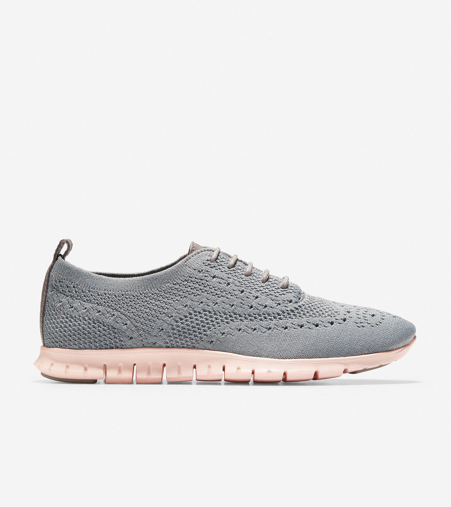 Cole Haan Womens ZER?GRAND Wingtip Oxford with Stitchlite - Ironstone Knit-Tropical Peach 9 SNA1_H2MHR82