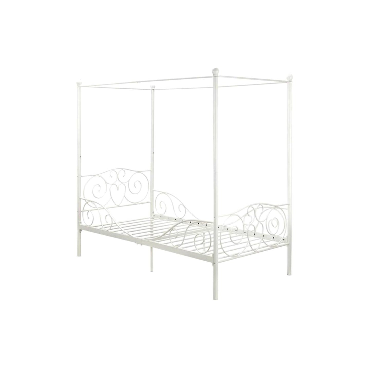 DHP Canopy Metal Bed Frame, Twin size, White BWI2_C6SKA07