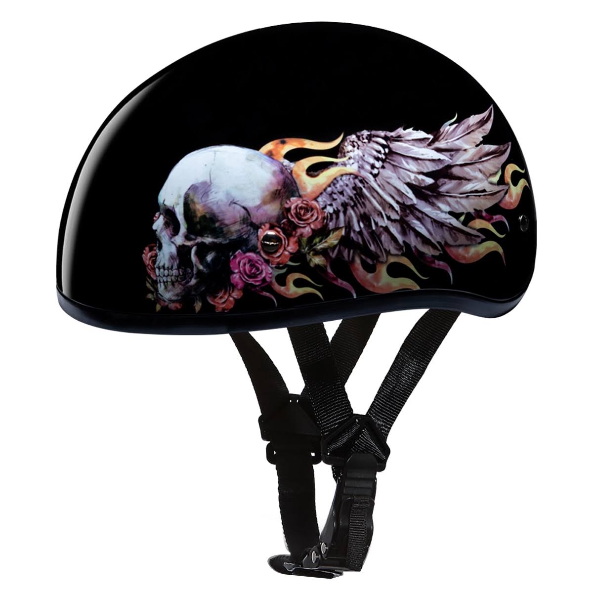 Daytona Skull Cap Skull Wings Half Helmet FDM6_M2SJM03