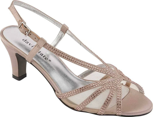 David Tate Womens Refined Slingback, Size: 8.5, Champagne Satin ZQQ2_A9BWT96