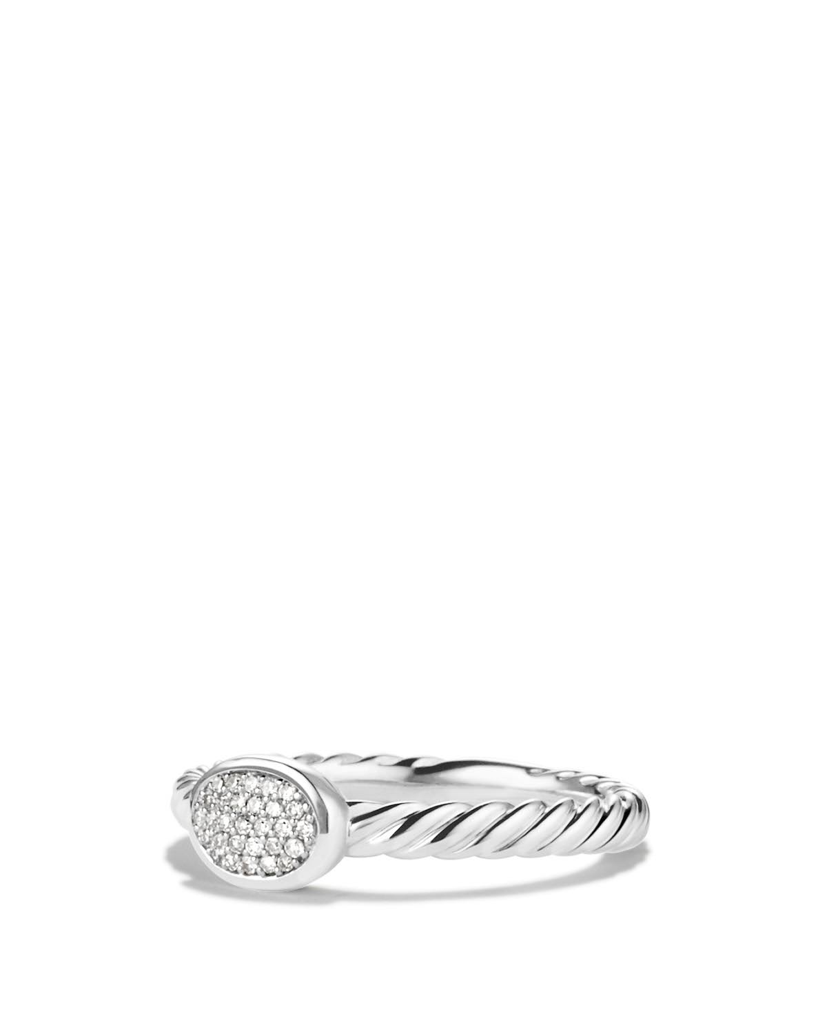 David Yurman Petite Pave Oval Ring with Diamonds - Silver MBN4_B0ZLA10