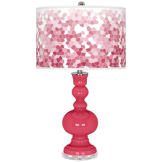 Color + Plus Eros Pink Mosaic Giclee Apothecary Table Lamp BNL9_B9ZFX18