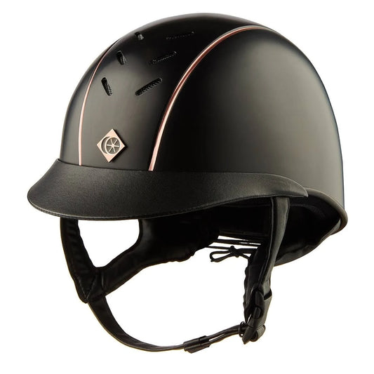 Charles Owen AyrBrush Chrome Pinstripe Helmet - Black/Silver Pinstripe MIP3_V7MAA12