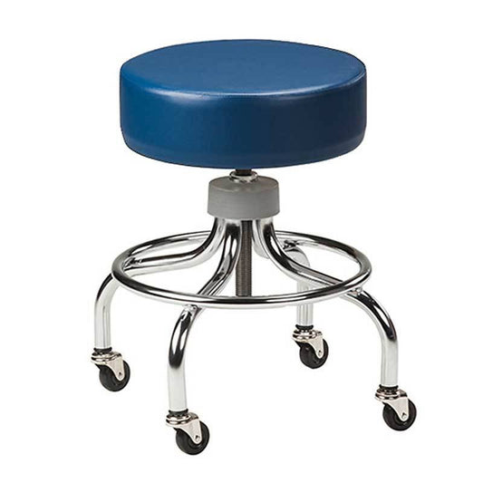 Clinton Chrome Base Stool w/Round Footring Allspice EQF2_W1BPE57