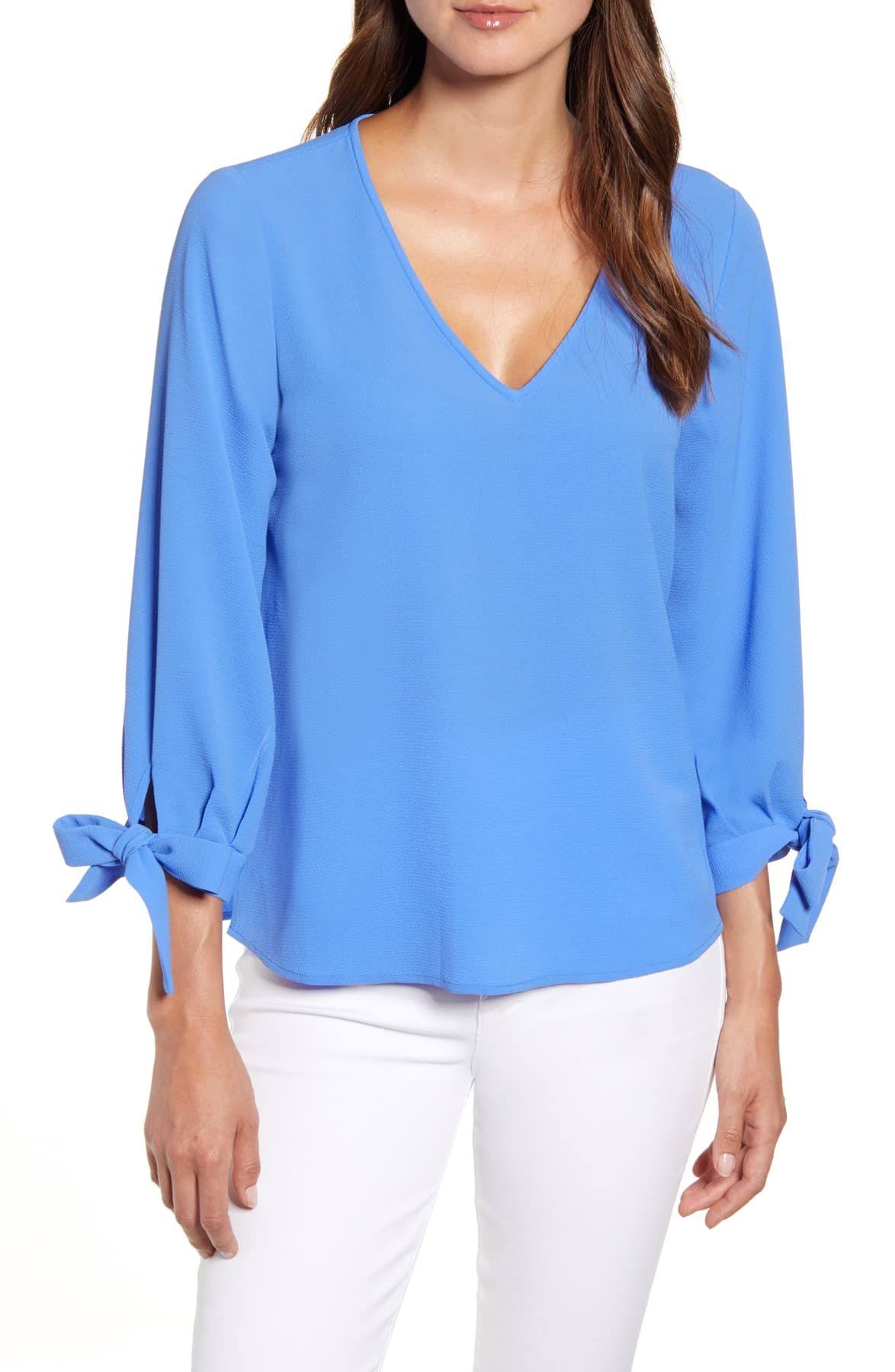 Cece Tie Sleeve Top, Size XX-Small in Tropic Night at Nordstrom XLM3_S7DWZ17