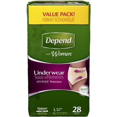 Depend Super Plus Underwear for Women, Large, Heavy Absorbency, 12537 - Case of 56 HPA6_X8UDQ37