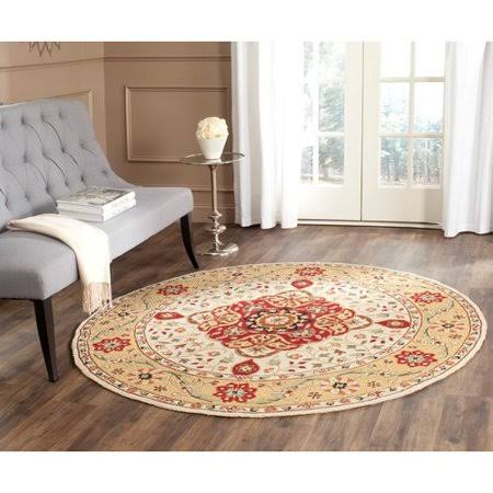 Charlton Home Bryonhall Hand Hooked Area Rug - Rug Size: Round 6 RVW4_K4VUB85