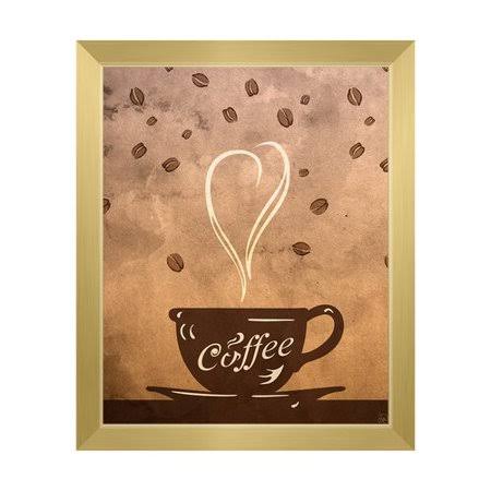 Click Wall Art Cup of Coffee Framed Painting Print on Canvas, Size: 26.5 inch H x 22.5 inch W, White VLT6_D3CFY11