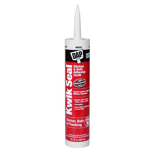 Dap Kwik Seal 10.1 oz. Clear Kitchen and Bath Adhesive Caulk PNY6_C2BXC97