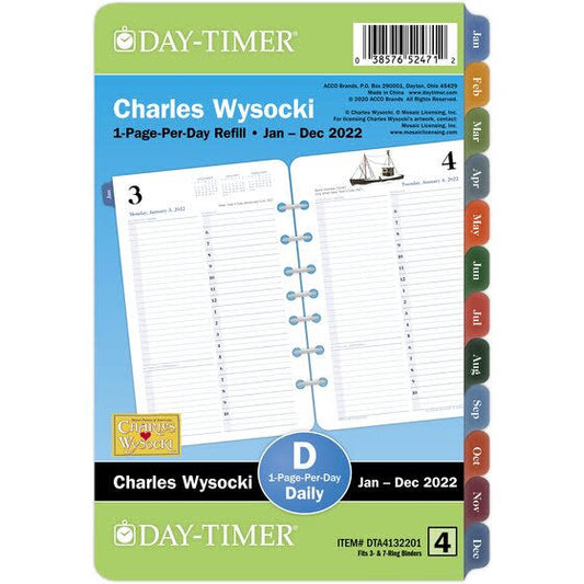 Day-Timer Charles Wysocki Americana 2022 One Page per Day Planner Refill Loose-Leaf Desk Size 5 12 x 8 12 - Charles SPD6_P0JAD99