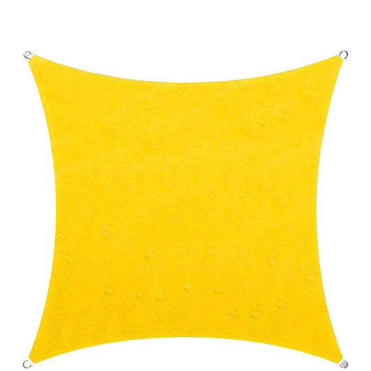 ColourTree 14 ft. x 14 ft. 220 GSM Waterproof Yellow Square Sun Shade Sail Screen Canopy, Outdoor Patio and Pergola Cover HMJ4_N3IWL94