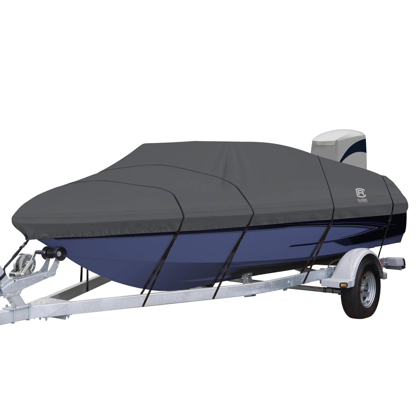 Classic Accessories StormPro Heavy Duty V-Hull Inboard/Outboard Cover with Support Pole, Fits Boats 19&6 inch - 20&6 inch L x 96 EQX0_E5LWF57