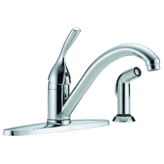 Delta Classic One Handle Chrome Kitchen Faucet Side Sprayer Included ITD4_X9AJS56