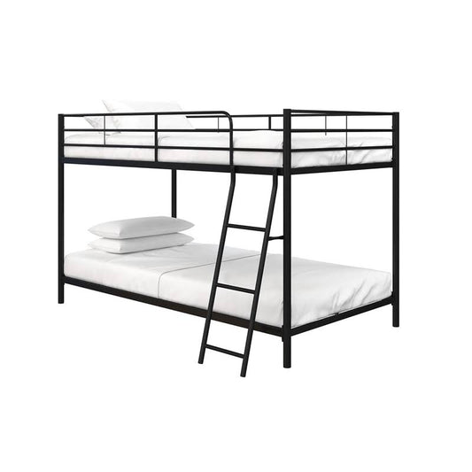 DHP Junior Twin Over Twin Low Bunk Bed for Kids in Black - DZ40601 CGW1_T5QTO00