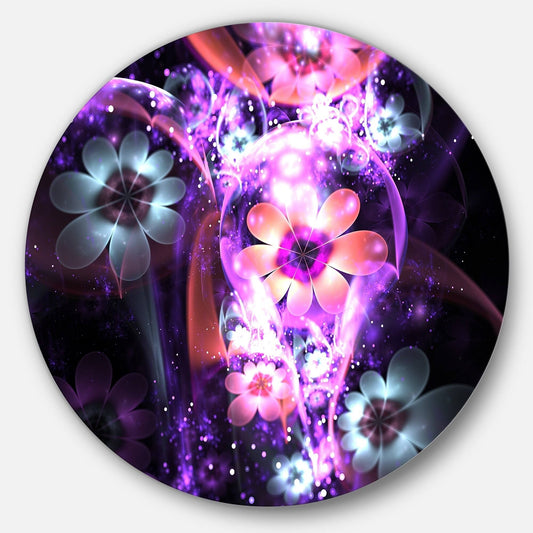 Designart Fractal Flower Dark Purple Digital Art Flower Large Disc Metal Wall Art - 29 x 29 - Disc of 29 inch HUY6_J4YLE73