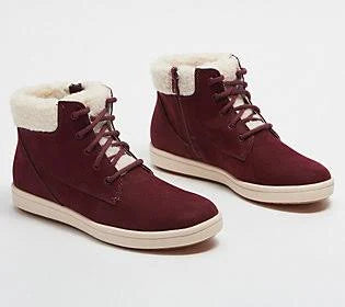 Cloudsteppers by Clarks Lace-Up Boots - Step Glow Jay, Size 5-1/2 Medium, Burgundy ITY9_U8GSQ99