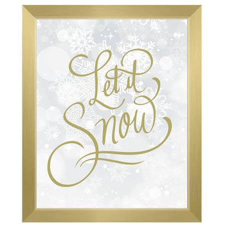 Click Wall Art &Let It Snow& Framed Textual Art Format: Gold Framed, Size: 16.5x22 H x 13.5x22 W IRO0_I3OQA08