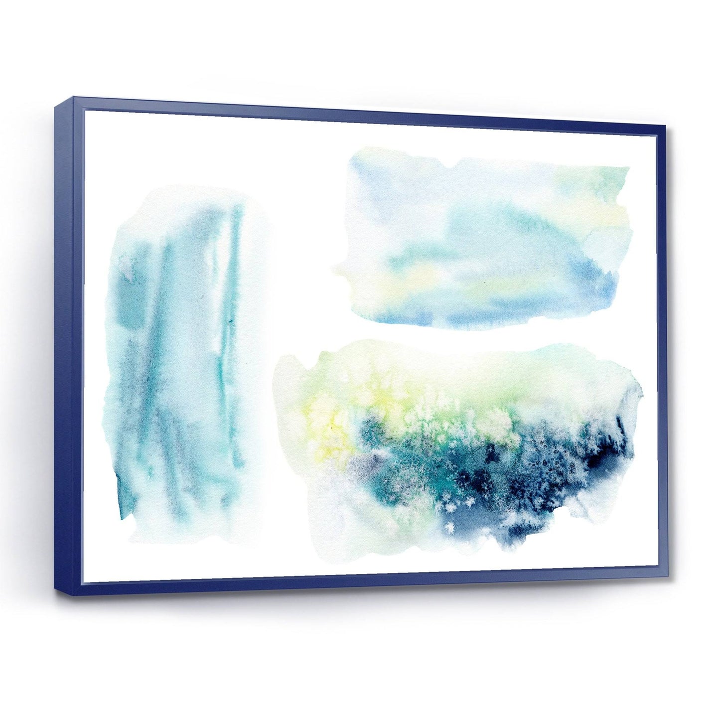 Designart Underwater Abstract Clouds Modern Framed Canvas Wall Art Print - 20 in. Wide x 12 in. High - Blue SZE9_Y5RUT37