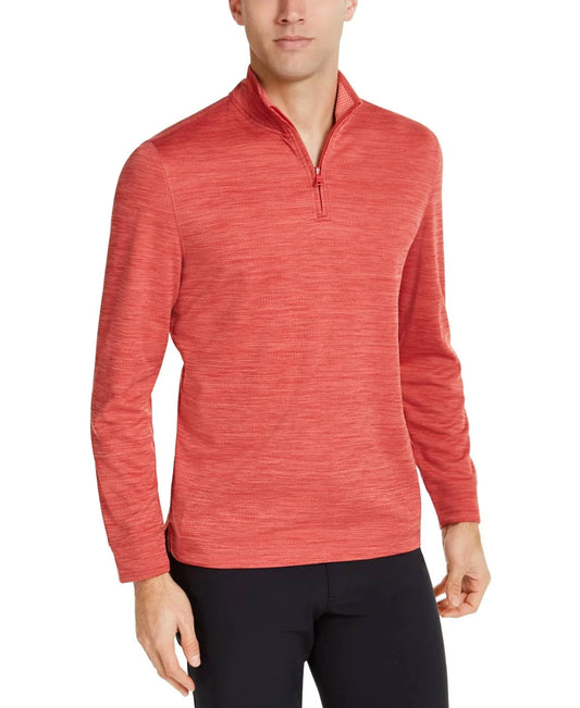 Club Room Mens Quarter-Zip Tech Sweatshirt, Created for Macy&s - Melone OYC0_K6YXY81