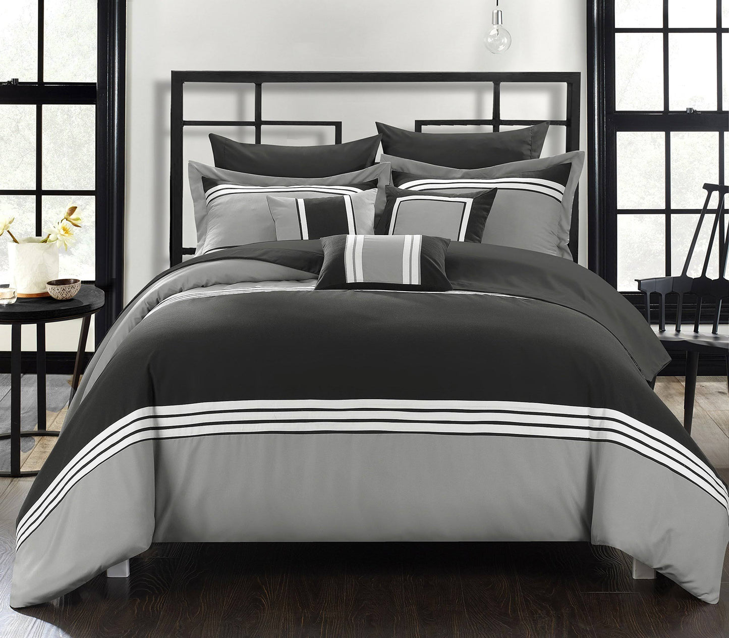 Chic Home Falcon Comforter Set - Black - Twin URB2_I0AMT92