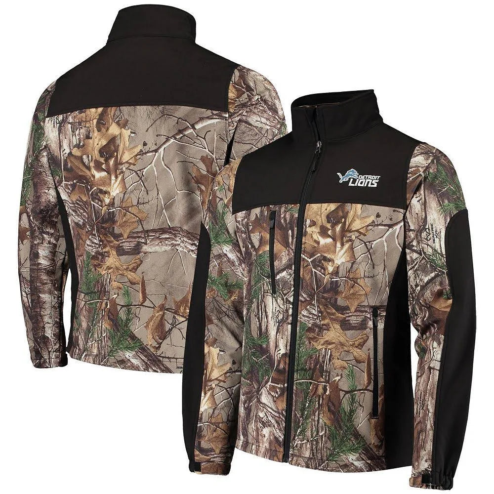 Detroit Lions Hunter Softshell Full-Zip Jacket - Realtree Camo/Black Size: 3XL WLQ3_E2PWU92