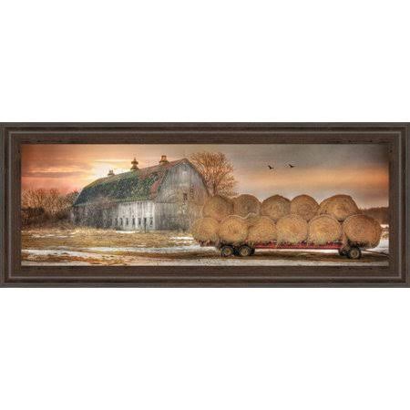 Classy Art Wholesalers Sunset on The Farm by Lori Dieter Framed Painting Print, Yellow GTY1_I9ILL54