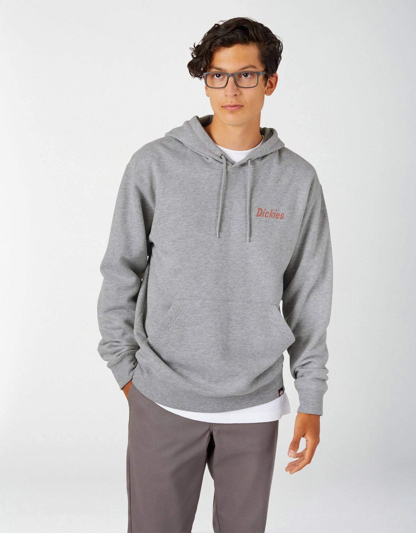 Dickies Logo Pullover Hoodie, Size Small in Heather Gray at Nordstrom FGY9_F5HUX00