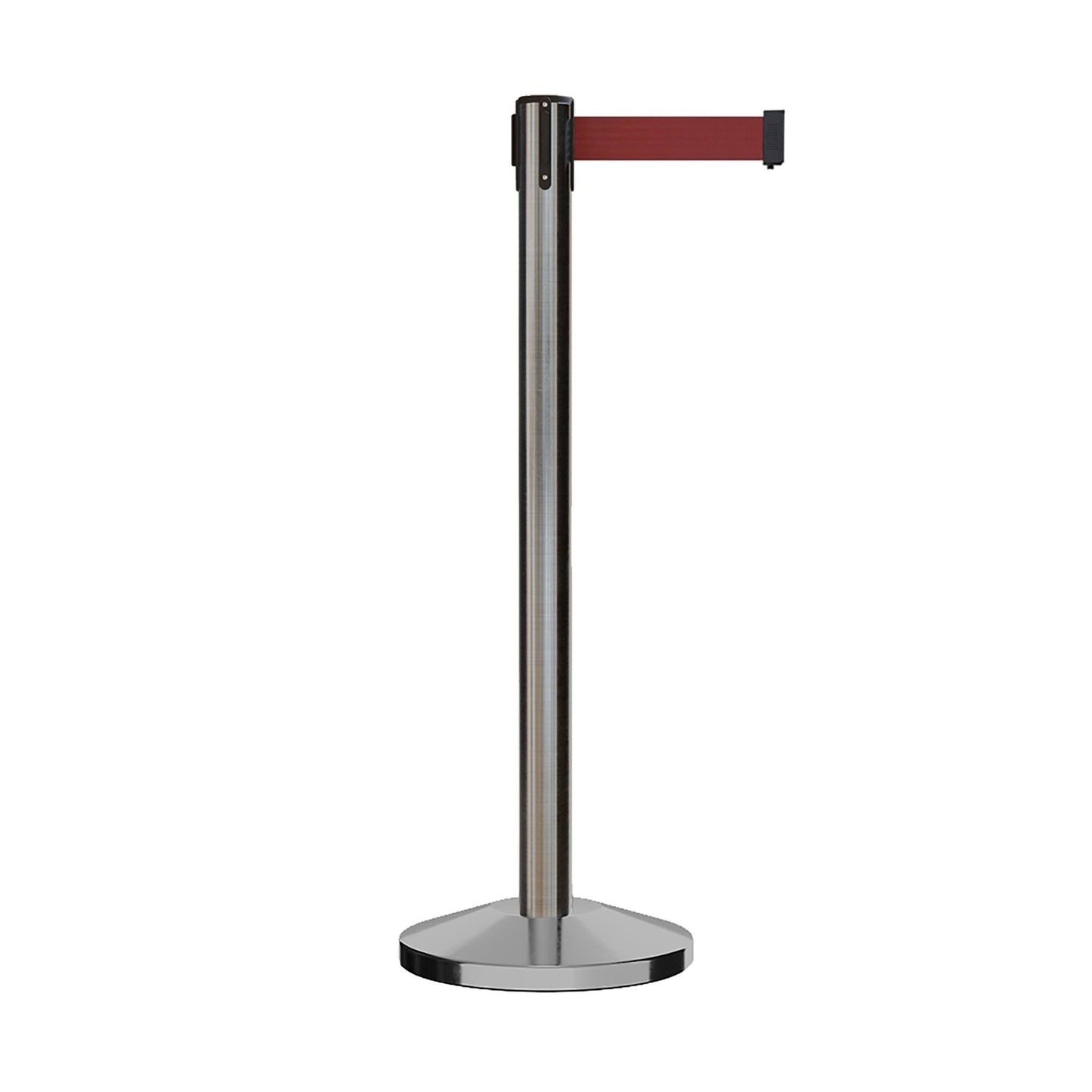 CCW Series RBB-100 Retractable Belt Barrier Satin Stainless Steel Post - 10.5 ft. Belt by Crowd Control Warehouse VUX2_U3HFG39