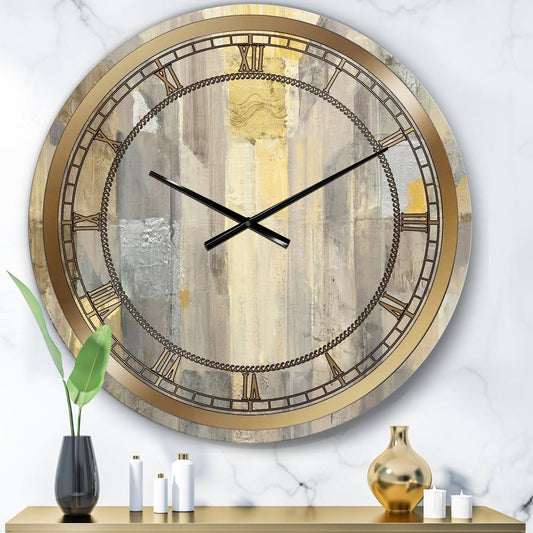 Designart Gold Watercolor Glam Wall Clock - 23x23 DKO8_V4GAA35