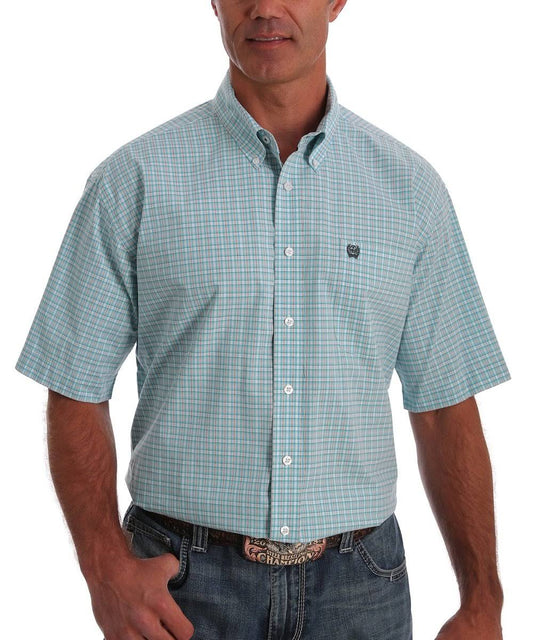 Cinch Mens Short Sleeve Plaid Western Shirt PEZ6_F4YJV21