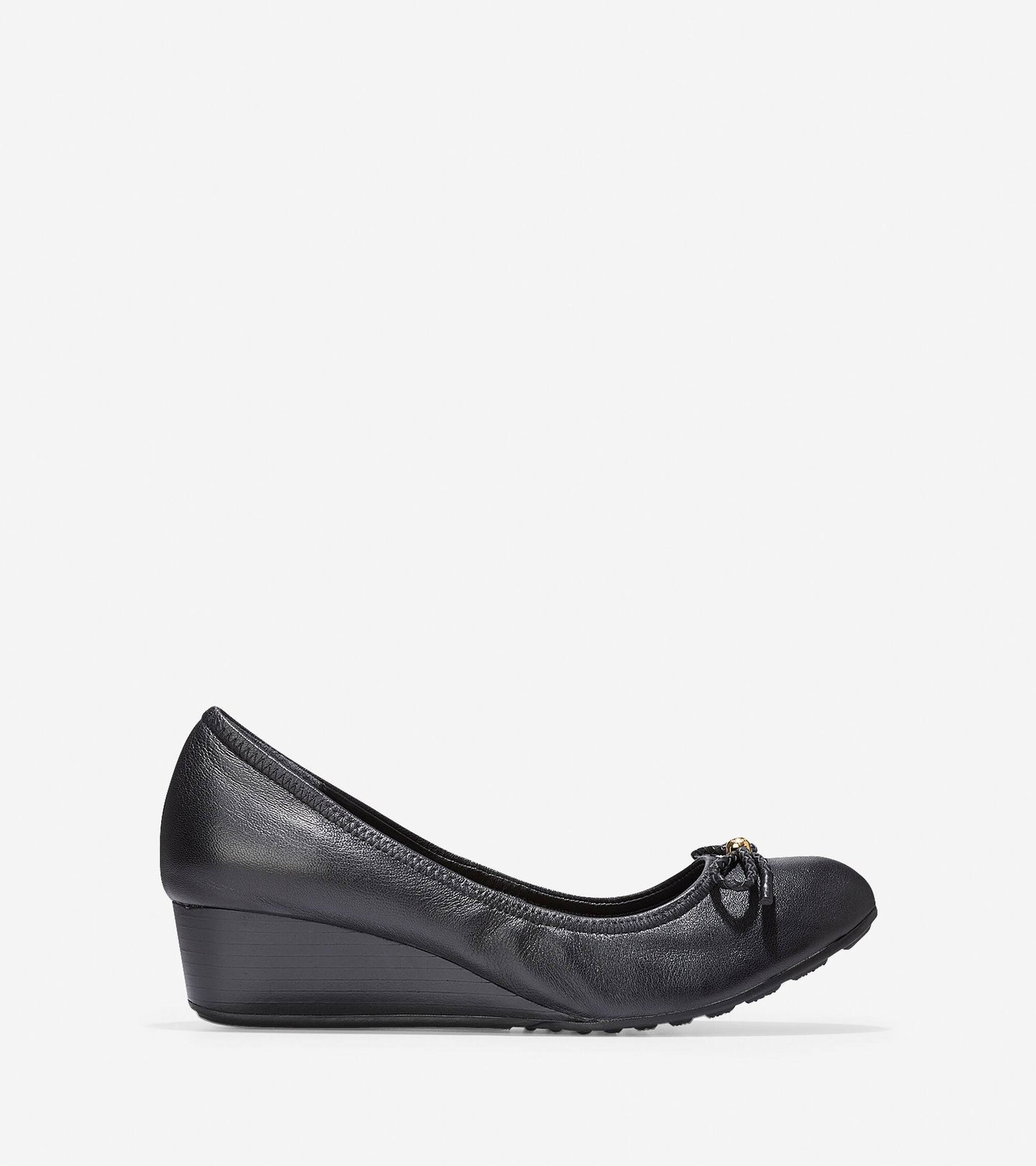 Cole Haan Womens Tali Soft Bow Wedge Pumps - Black - Size 9 FTI5_F5SYR85